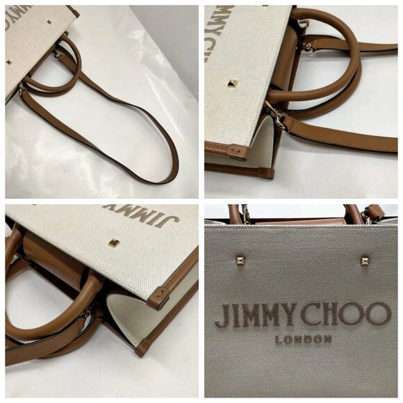 JIMMY CHOO Tote Bag White Canvas 599-051925 - Picture 7 of 13